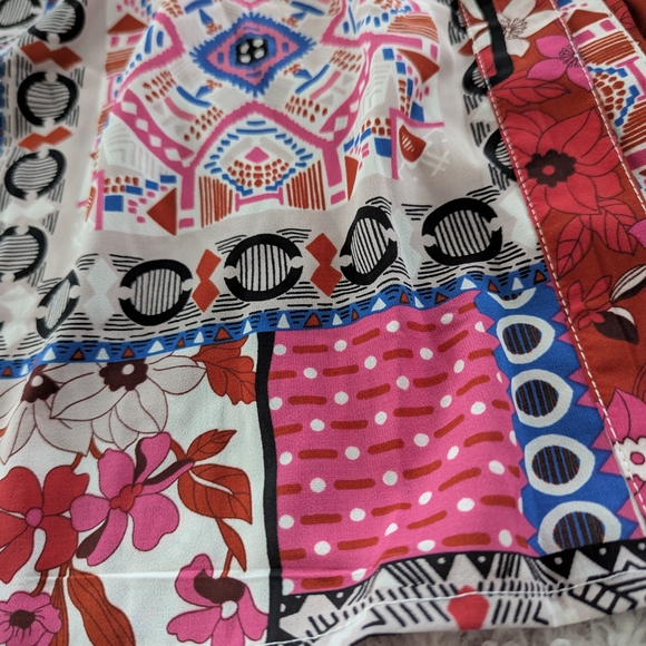 NWOT Patchwork Button-Front Dress - Picture 6 of 9